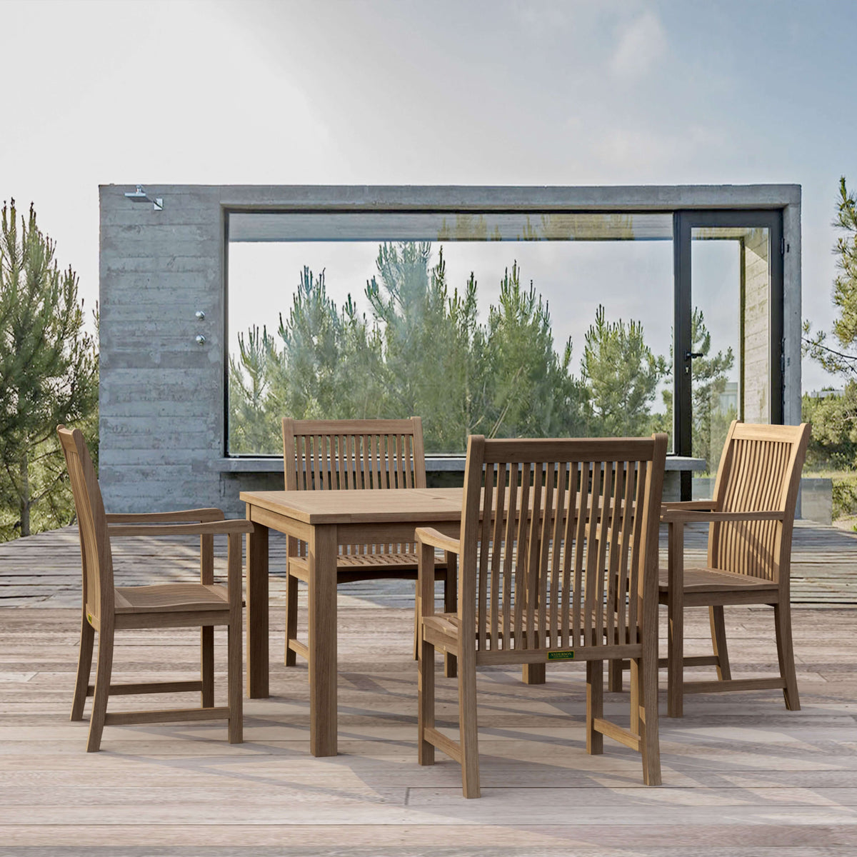 Anderson Teak Windsor Chicago 5-Piece Dining Table Set