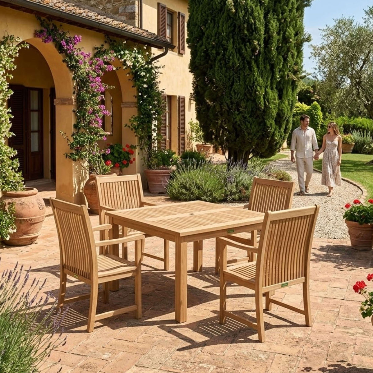 Anderson Teak Windsor Chicago 5-Piece Dining Table Set