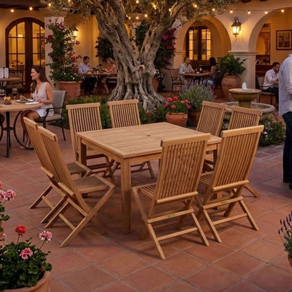 Anderson Teak Windsor Classic Chair 9-Piece Folding Dining Set