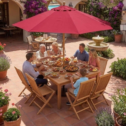 Anderson Teak Windsor Classic Chair 9-Piece Folding Dining Set