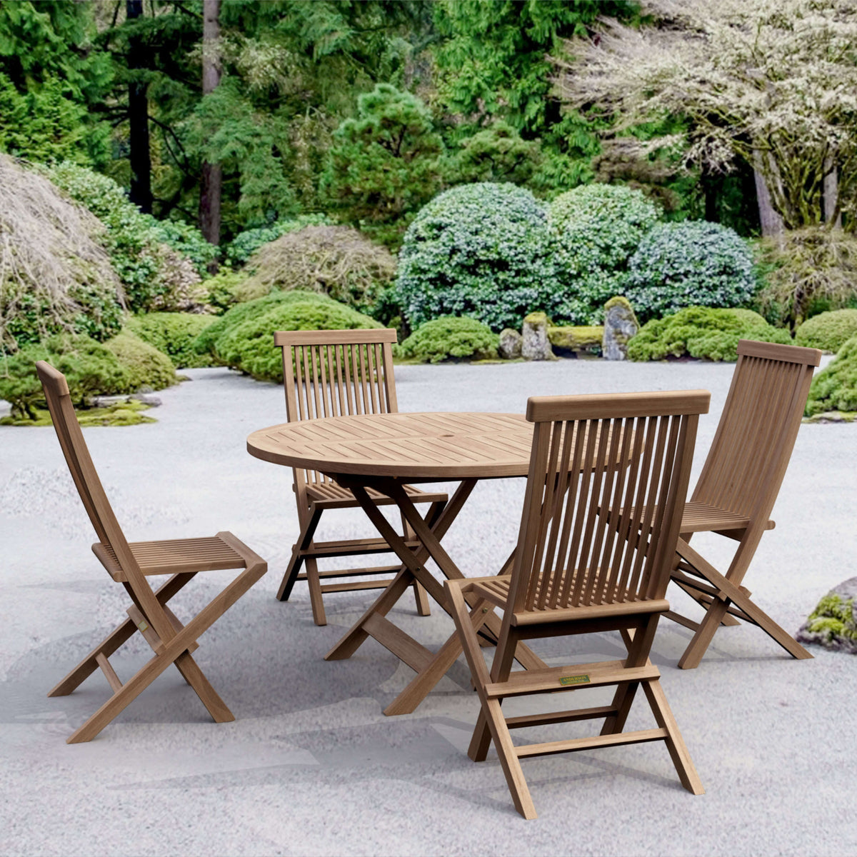 Anderson Teak Classic Bahama 5-Piece Folding Dining Set