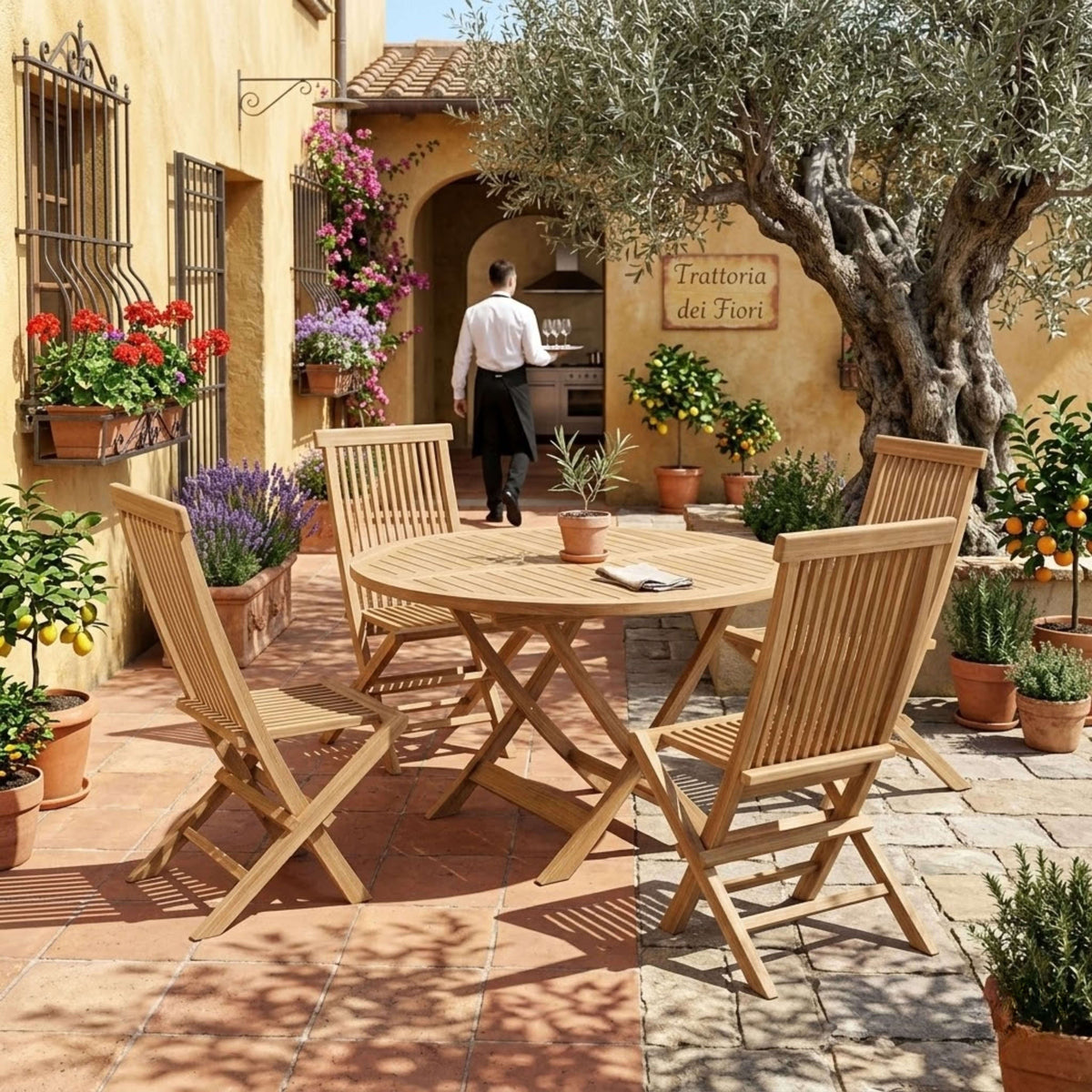 Anderson Teak Classic Bahama 5-Piece Folding Dining Set