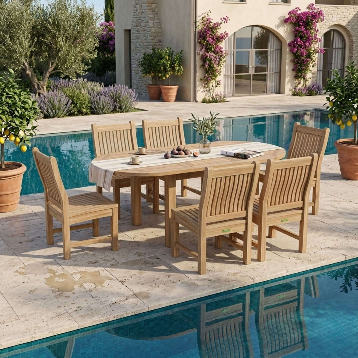 Anderson Teak Bahama Sahara 7-Piece 96" Rectangular Dining Set