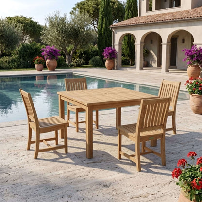 Anderson Teak Windsor Rialto Side Chair 5-Piece Dining Table Set