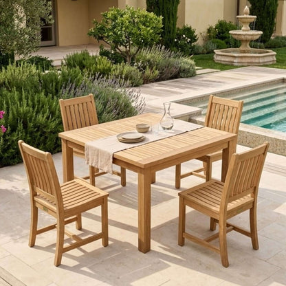 Anderson Teak Windsor Rialto Side Chair 5-Piece Dining Table Set