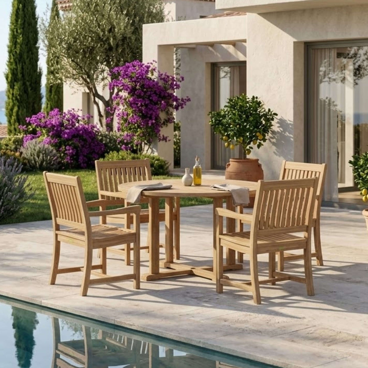 Anderson Teak Tosca Rialto Armchair 5-Piece Dining Set