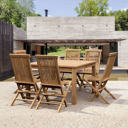 Anderson Teak Windsor Classic Chair 7-Piece Folding Dining Set