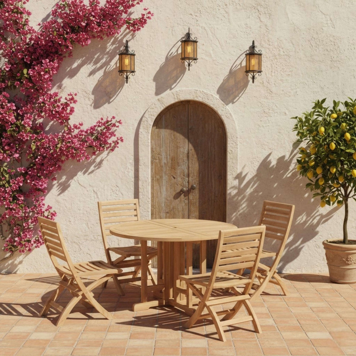 Anderson Teak Andrew Butterfly Folding 5-Piece Dining Set