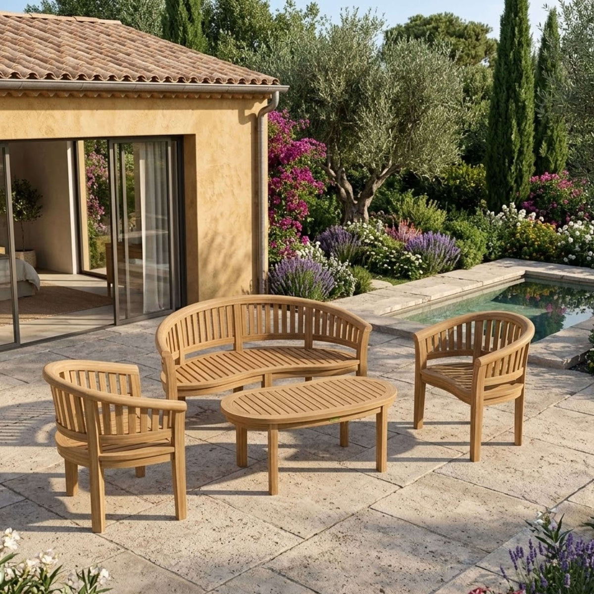 Anderson Teak Curve 4-Piece Conversation Set