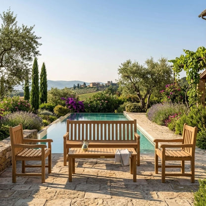 Anderson Teak Classic 3-Seater 4-Piece Conversation Set