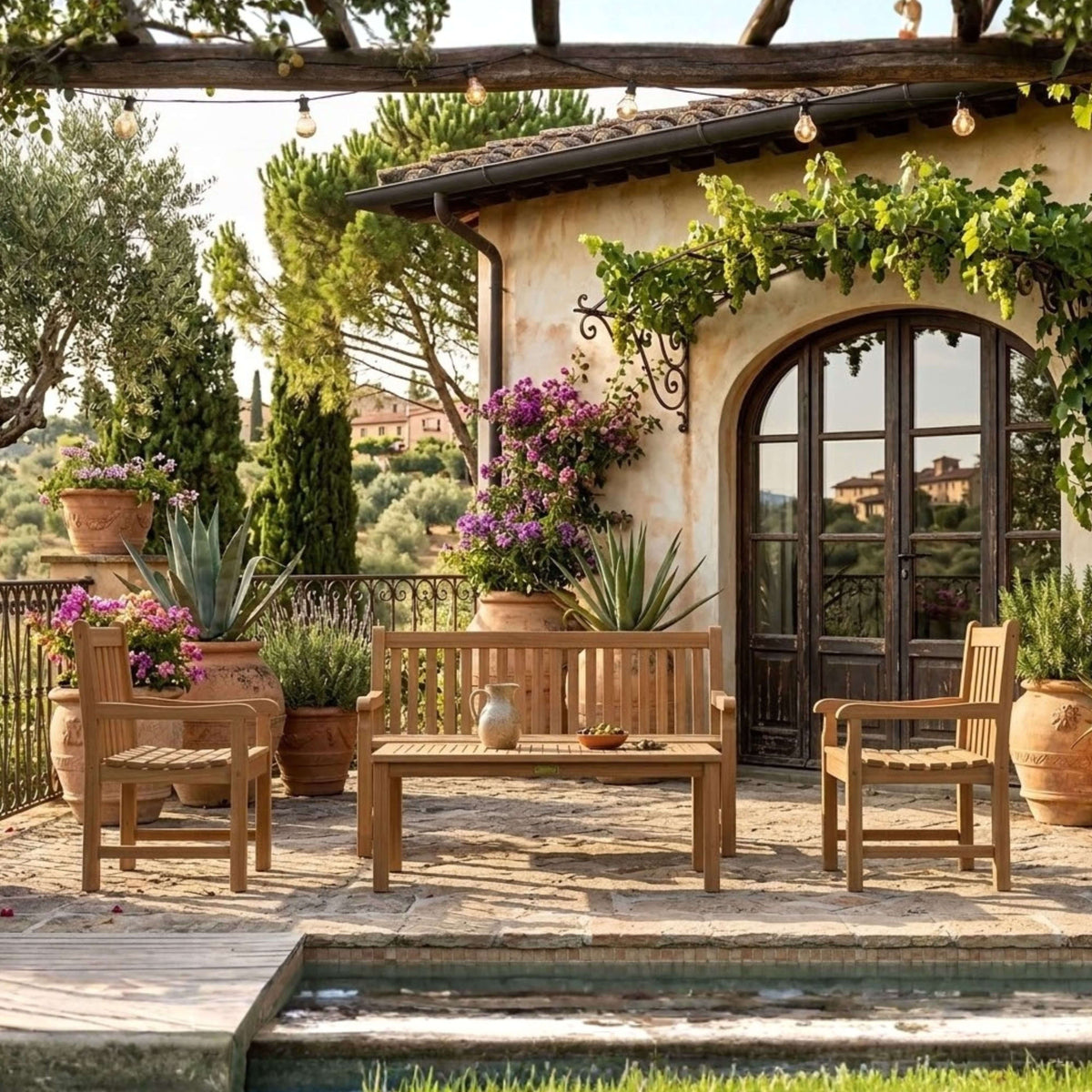 Anderson Teak Classic 3-Seater 4-Piece Conversation Set