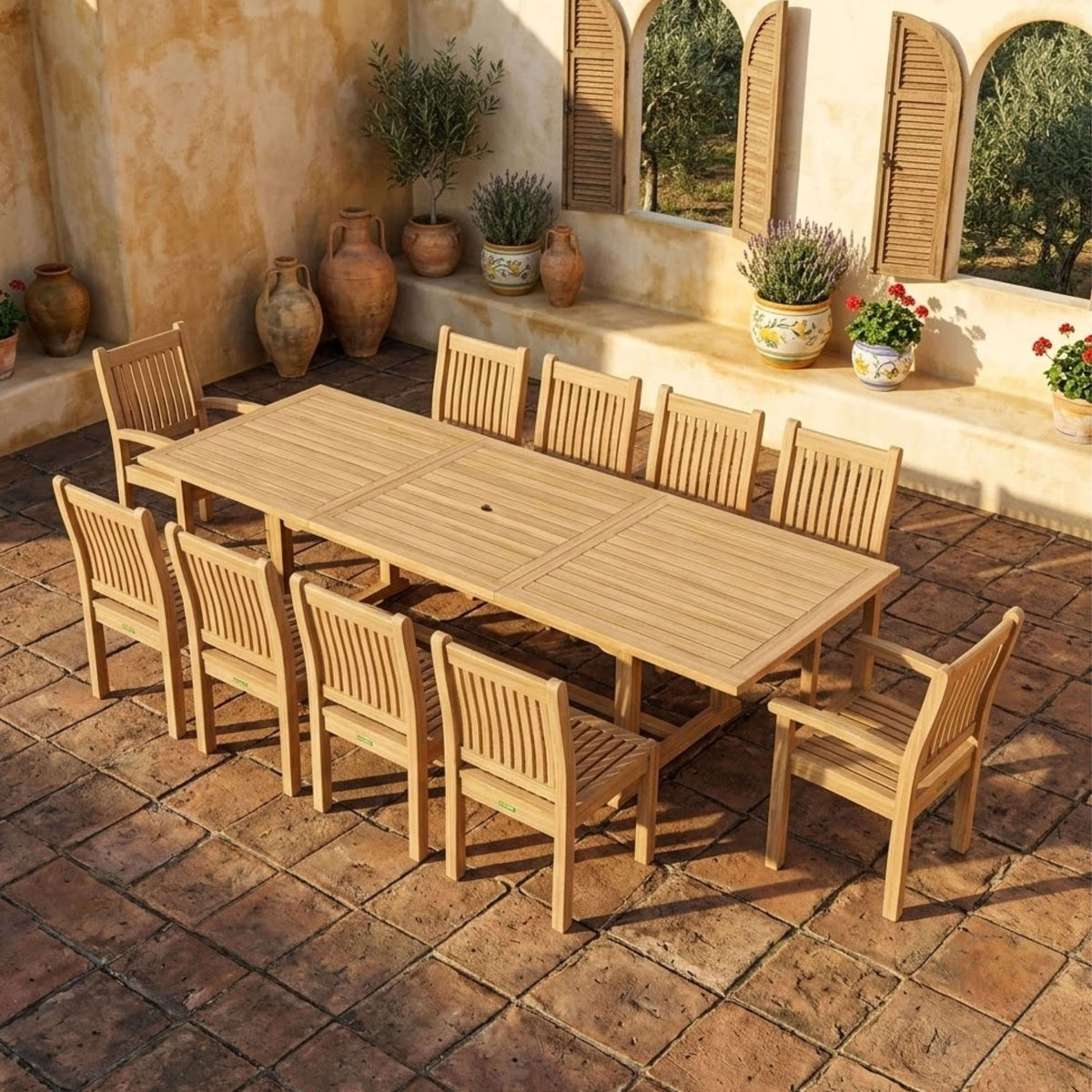 Anderson Teak Bahama Sahara 11-Piece 10' Rectangular Dining Set