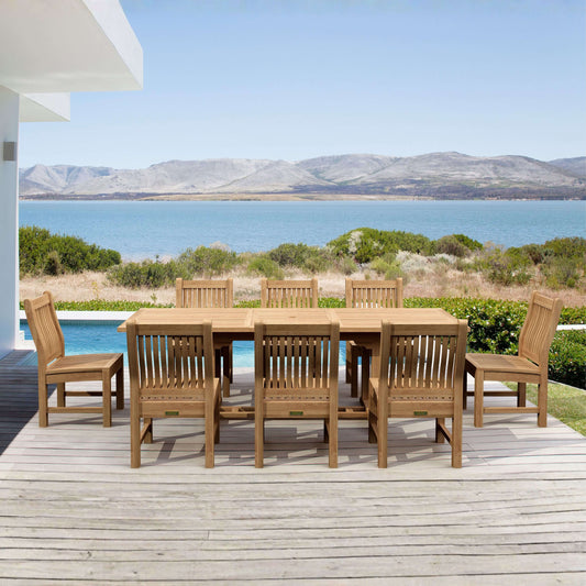 Anderson Teak Bahama Sahara 9-Piece 94" Rectangular Dining Set