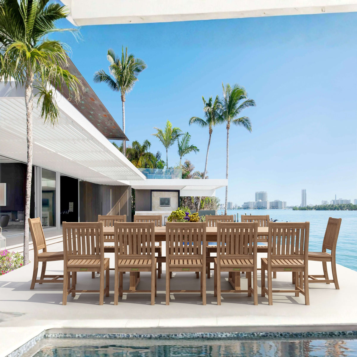Anderson Teak Sahara Rialto 13-Piece Rectangular Dining Set