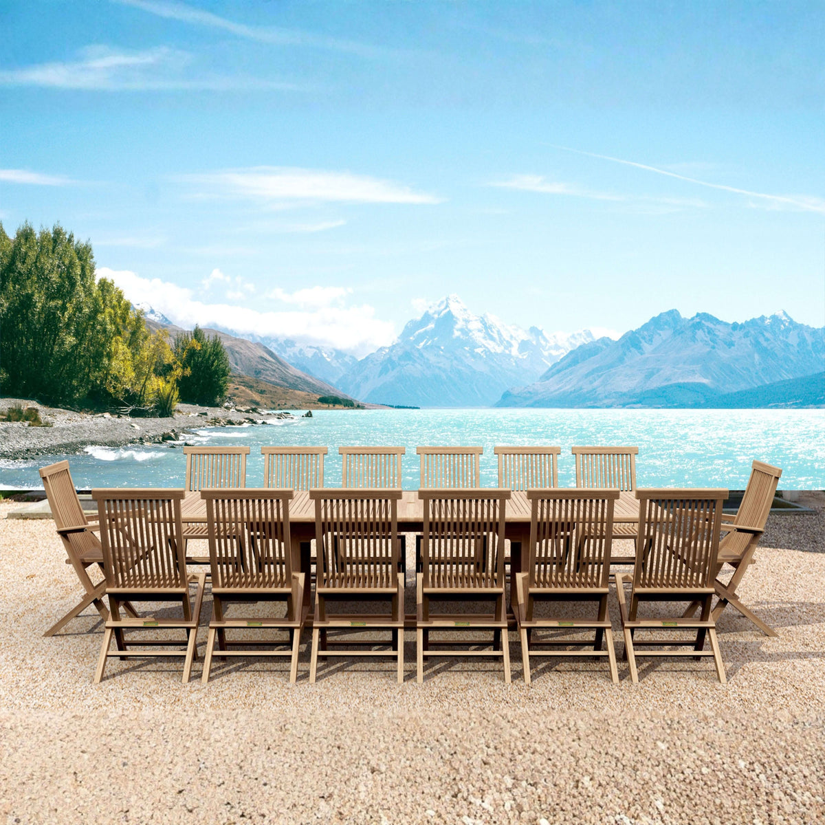 Anderson Teak Valencia Classic 15-Piece Dining Set