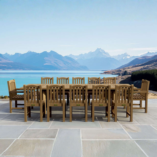 Anderson Teak Chelsea 13-Piece Rectangular Double Extension Table Set