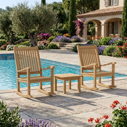 Anderson Teak Del-Amo Bahama 3-Piece Set with Square Side Table