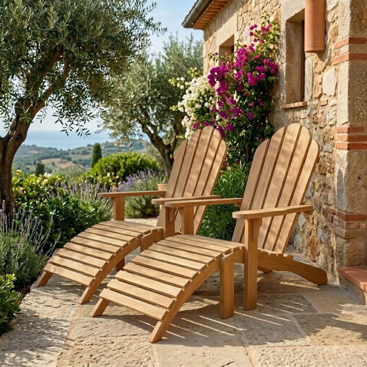 Anderson Teak Adirondack With Ottoman