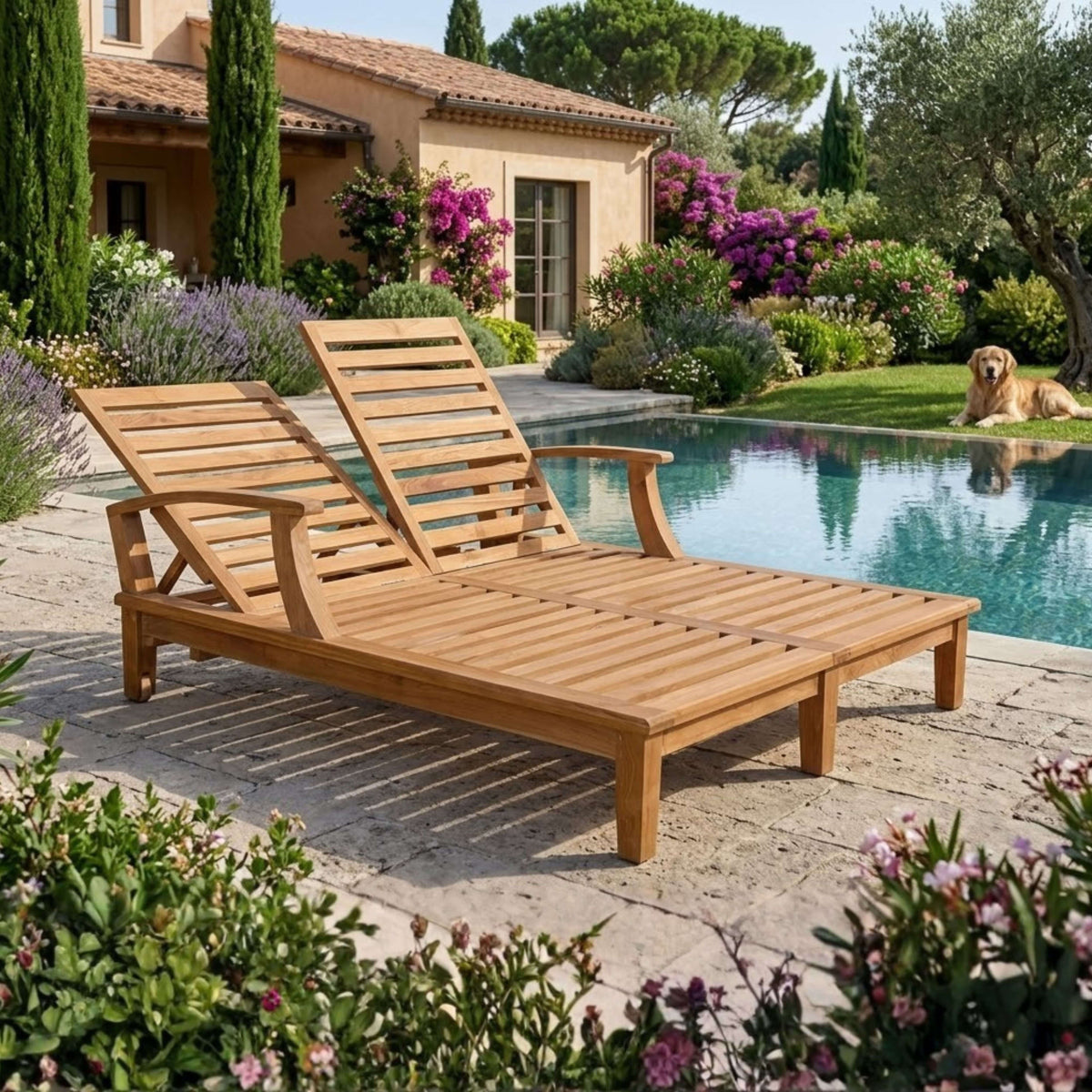 Anderson Teak Brianna Double Sun Lounger with Arm