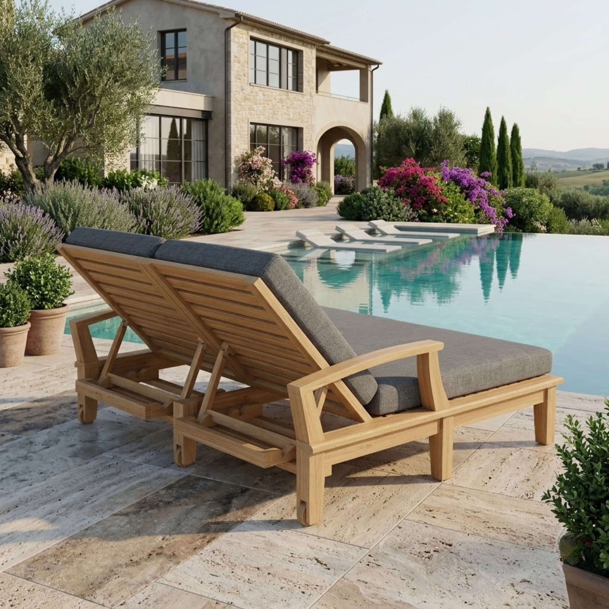Anderson Teak Brianna Double Sun Lounger with Arm