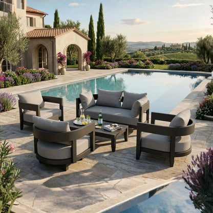 Anderson Teak Coronado 5-Piece Aluminum Deep Seating Set