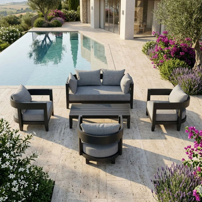 Anderson Teak Coronado 5-Piece Aluminum Deep Seating Set
