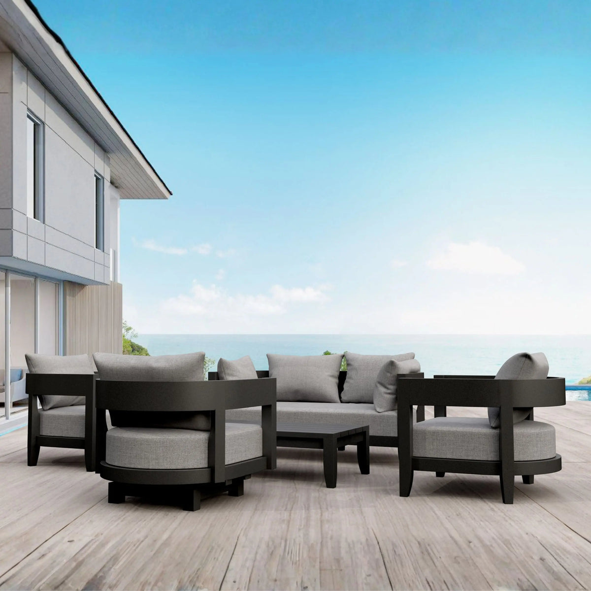 Anderson Teak Coronado 5-Piece Aluminum Deep Seating Set