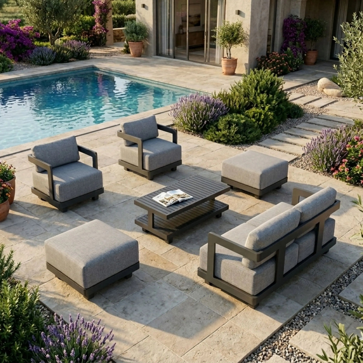 Anderson Teak Granada 6-Piece Granada Aluminum Deep Seating