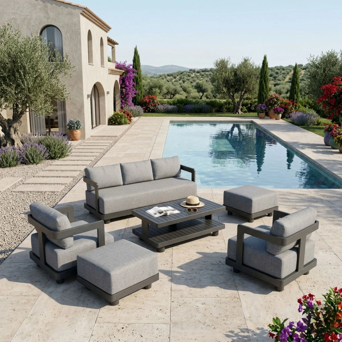 Anderson Teak Granada 6-Piece Granada Aluminum Deep Seating
