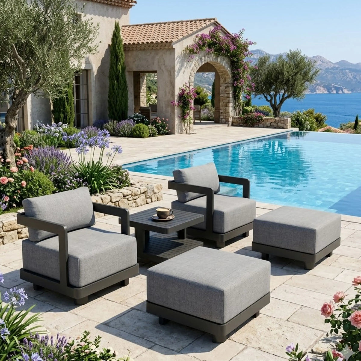 Anderson Teak Granada 5-Piece Aluminum Deep Seating