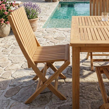 Anderson Teak Windsor Comfort Chair 7-Piece Folding Dining Set