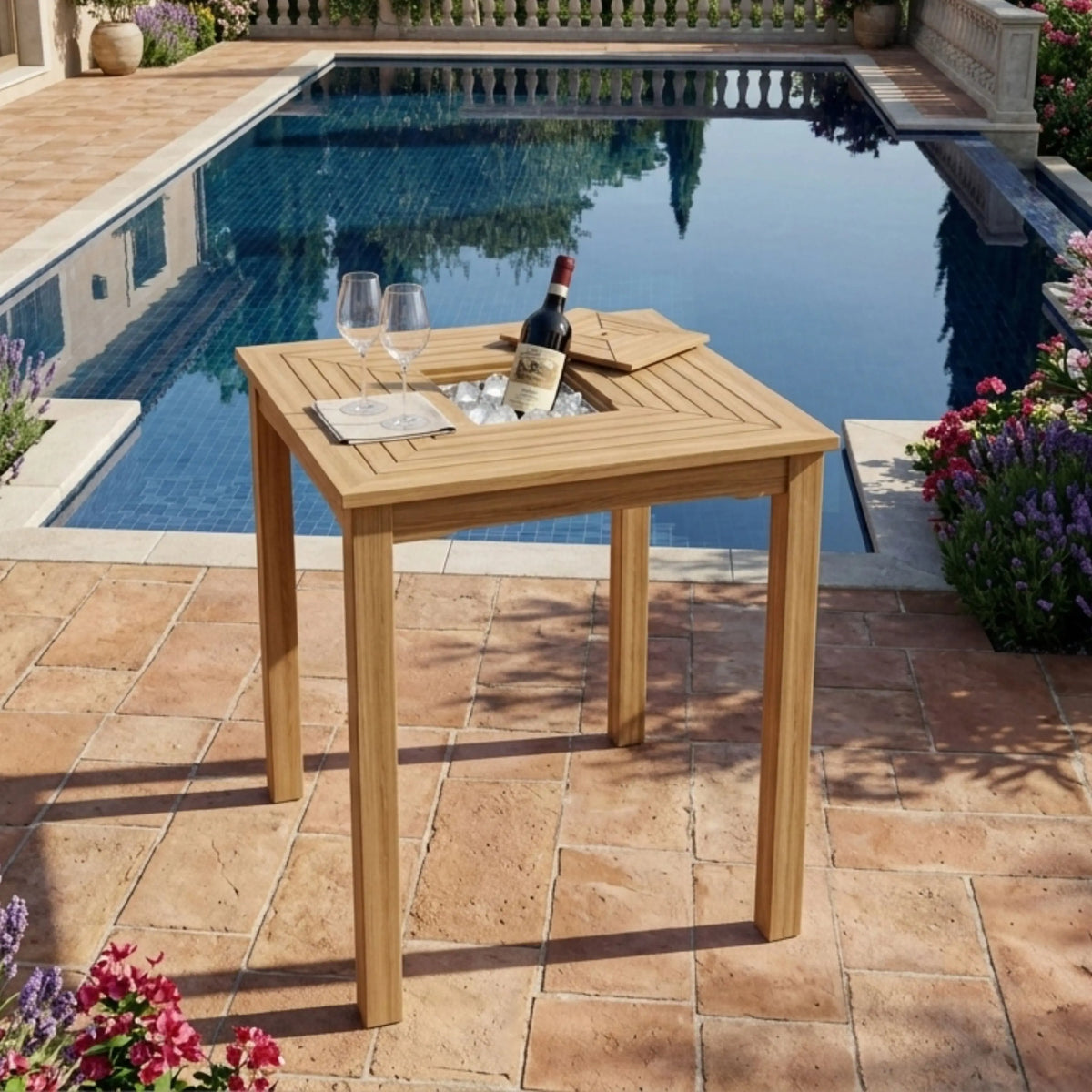 Anderson Teak Chatsworth Ice Chiller Bar Table