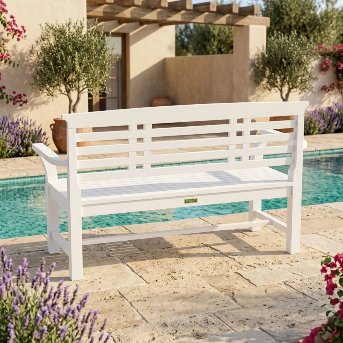 Anderson Teak Sakura 2-Seater Teak Bench In White Finish