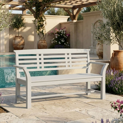 Anderson Teak Sakura 2-Seater Teak Bench In White Finish