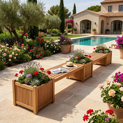 Anderson Teak Planter Bench (2 bench + 3 planter box)