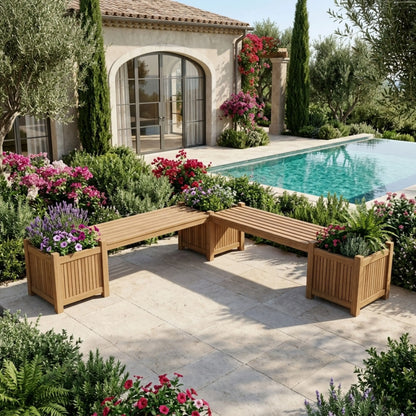 Anderson Teak Planter Bench (2 bench + 3 planter box)