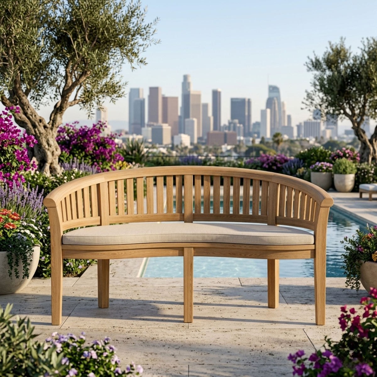 Anderson Teak Cushion for the Curve 3 Seater Bench Extra Thick Wood