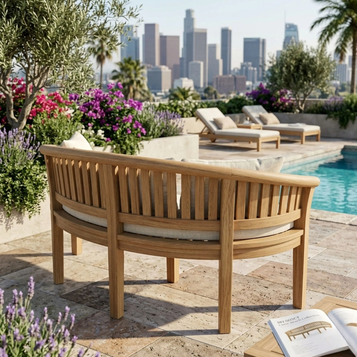 Anderson Teak Cushion for the Curve 3 Seater Bench Extra Thick Wood
