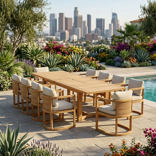 Anderson Teak Junus 11-Piece Extension Dining Table Set