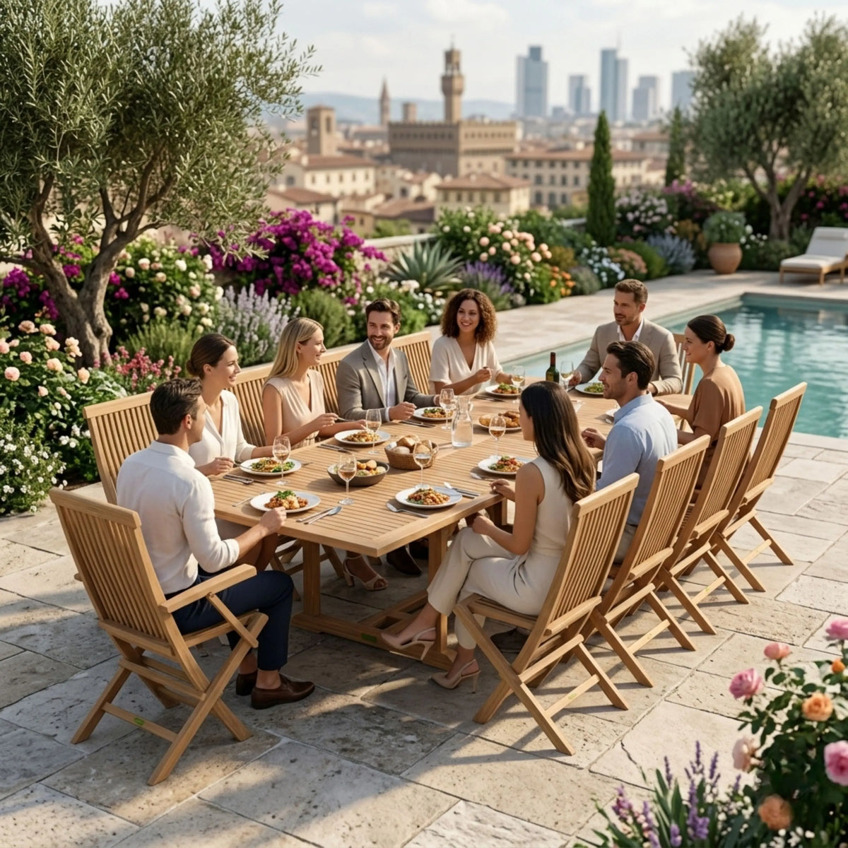 Anderson Teak Valencia Classic 11-Piece Dining Set