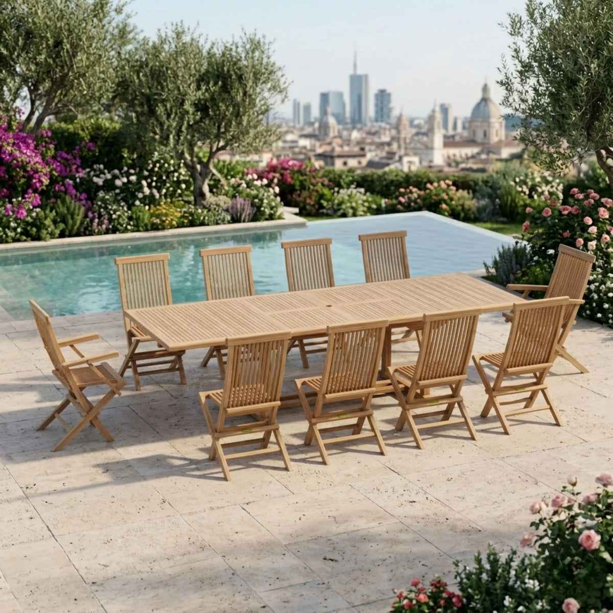 Anderson Teak Valencia Classic 11-Piece Dining Set