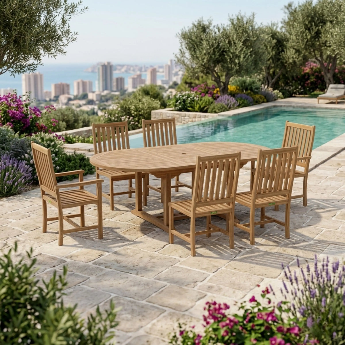 Anderson Teak Bahama Wilshire 7-Piece Extension Dining Set