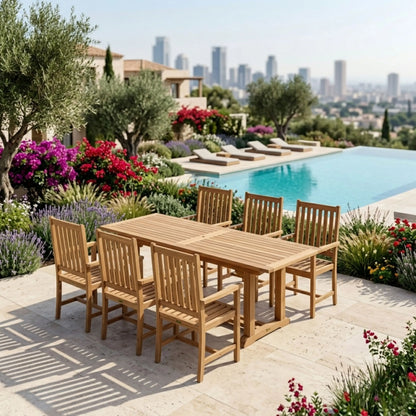 Anderson Teak Bahama Wilshire Armchair 7-Piece Extension Dining Set