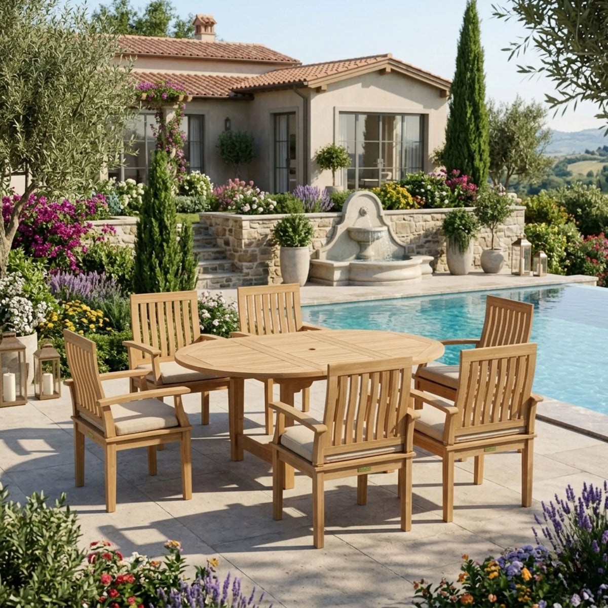Anderson Teak Bahama Brianna 7-Piece Extension Dining Set