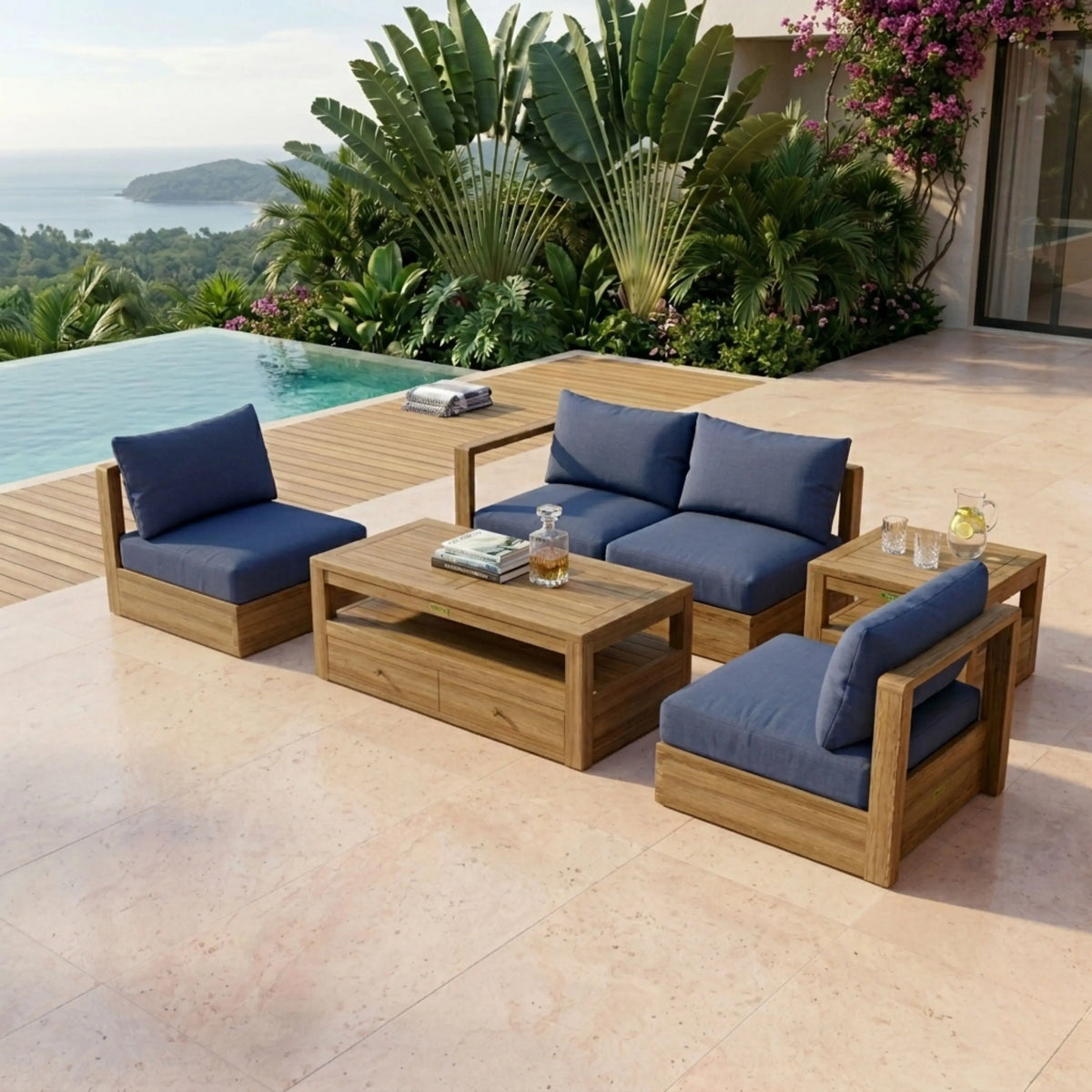 Anderson Teak Copacabana 5-Piece Modular Deep Seating Set