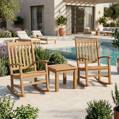 Anderson Teak Palm Beach Rocking Chairs 3-Piece Set