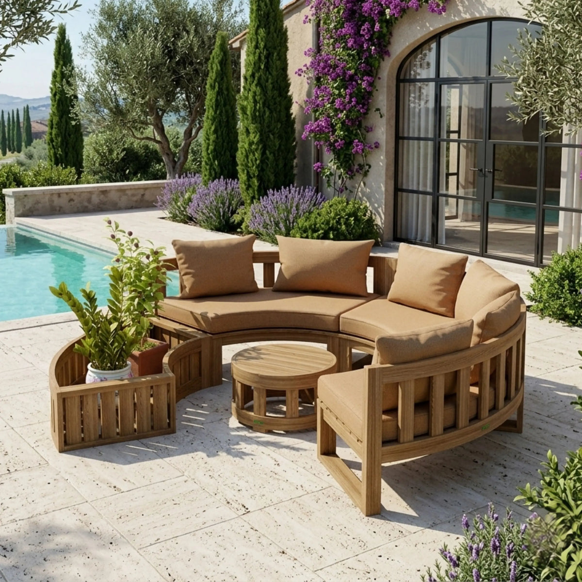 Anderson Teak Circular Modular Deep Seating Set