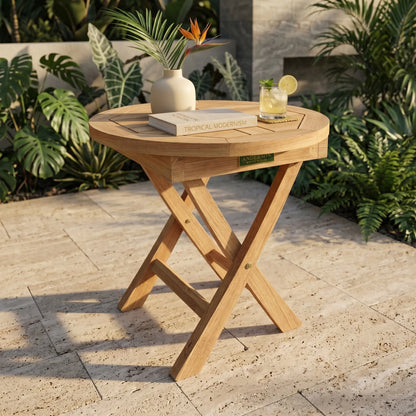 Anderson Teak Bahama 20" Mini Side Round Folding Table