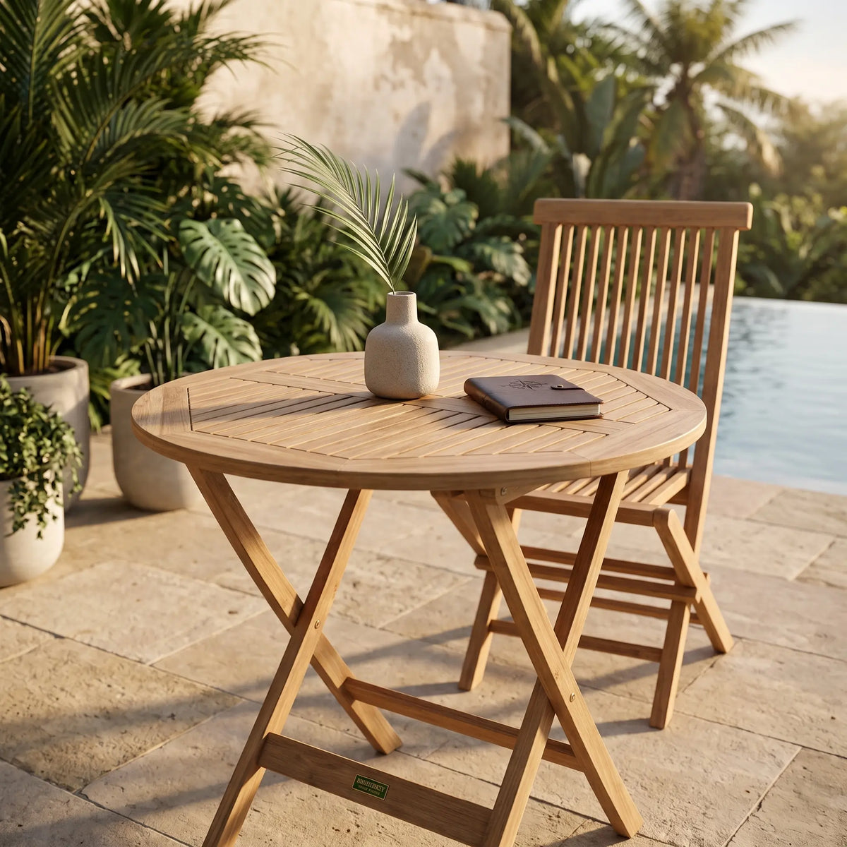 Anderson Teak Windsor 31" Round Picnic Folding Table