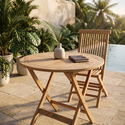 Anderson Teak Windsor 31" Round Picnic Folding Table